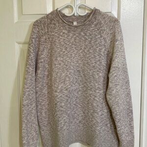 Lululemon cotton blend boxy rolled mock crew neckline sweater